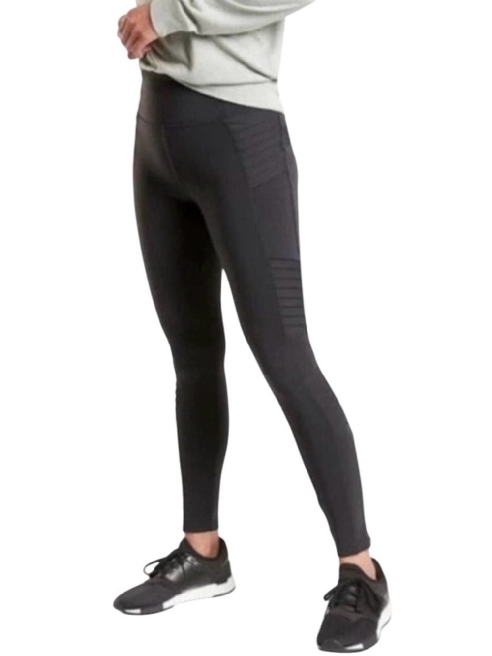 Athleta Women’s Delancey Black Moto Tights Leggings size small S full length